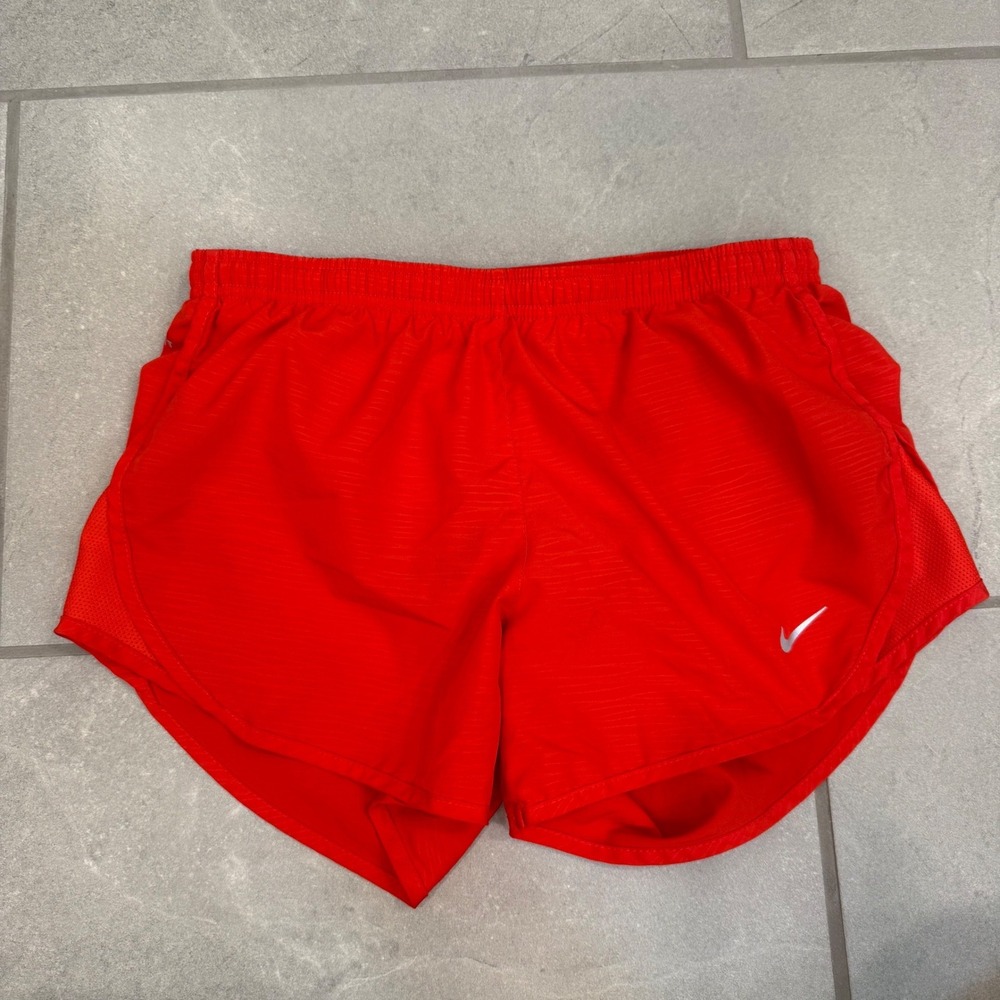 Nike Running Dri-FIT Shorts Red Womens XS Zipper Pocket Mesh Panels